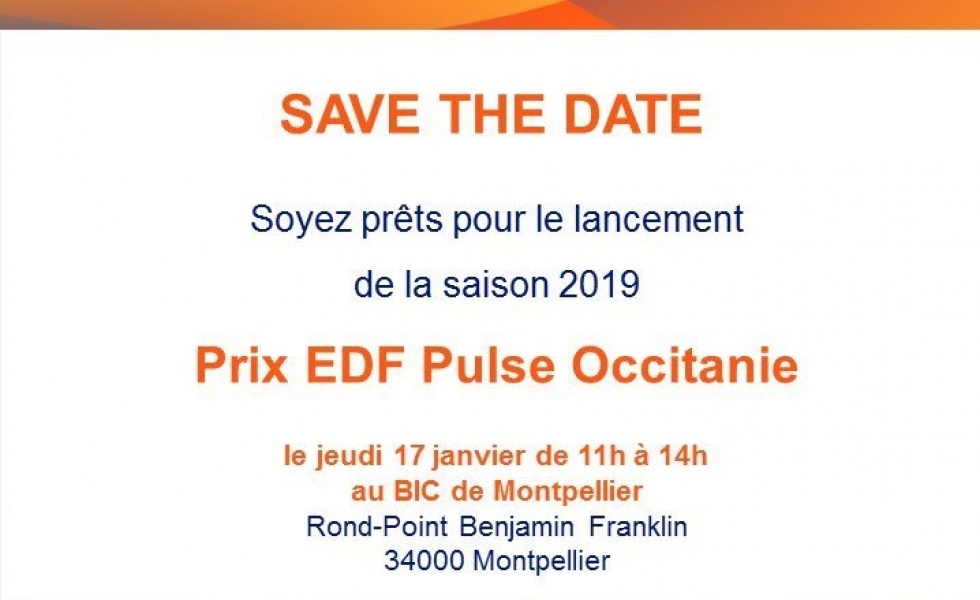 Lancement du concours EDF Pulse 2019 le 17 janvier à 11h, à Cap Omega