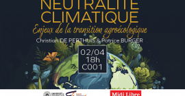 Conférence : "Neutralité climatique : enjeux de la transition agrocologique"
